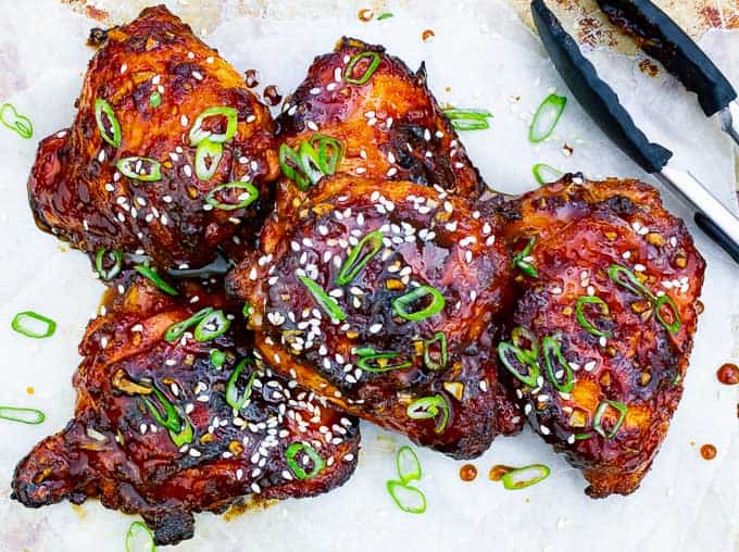Sticky Asian Grilled Chicken Thighs