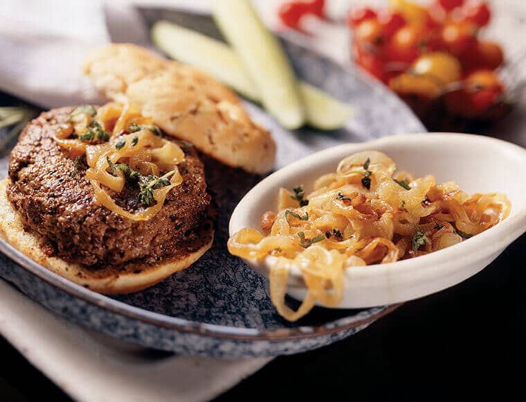 Veal Burgers with Caramelized Onions