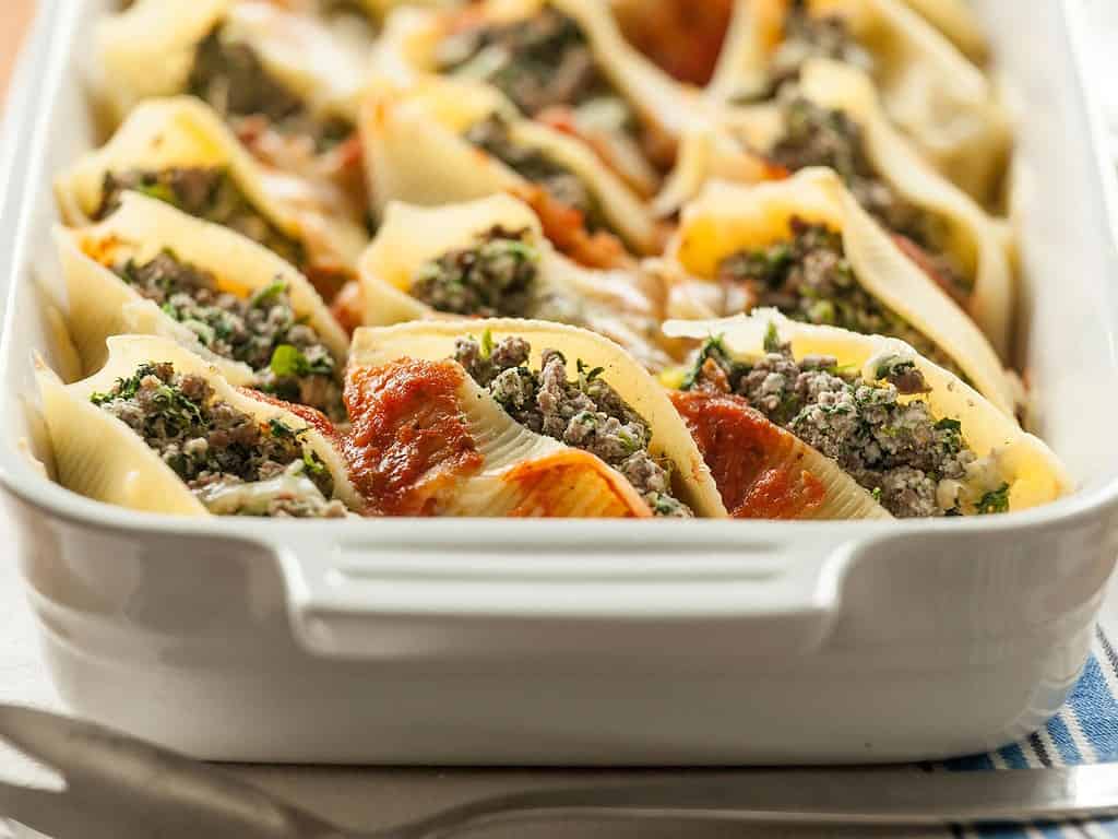 Veal and Spinach Stuffed Shells