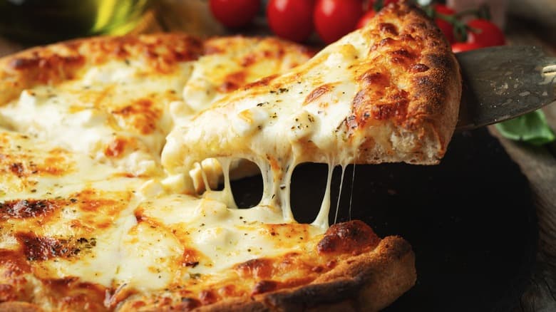 Perfectly grill pizza melted cheese 