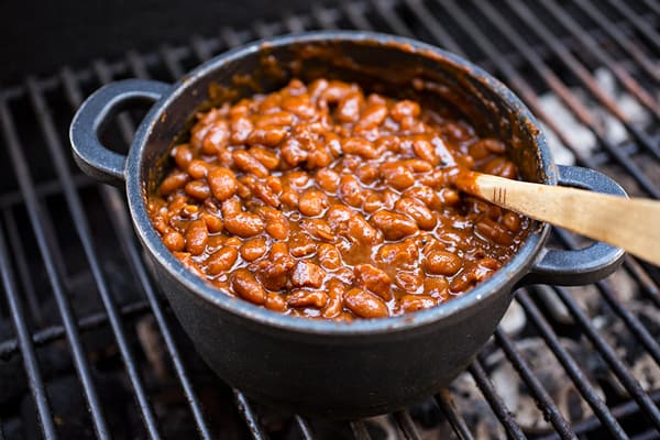 Smoked Bourbon Baked Beans - what to serve with bbq chicken
