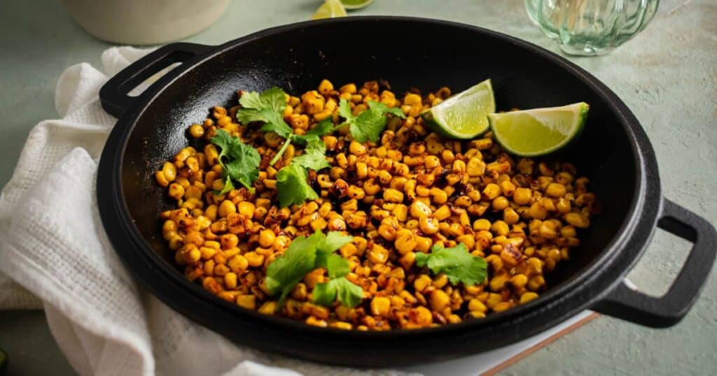 Skillet Corn with Cilantro & Lime - what to serve with bbq chicken