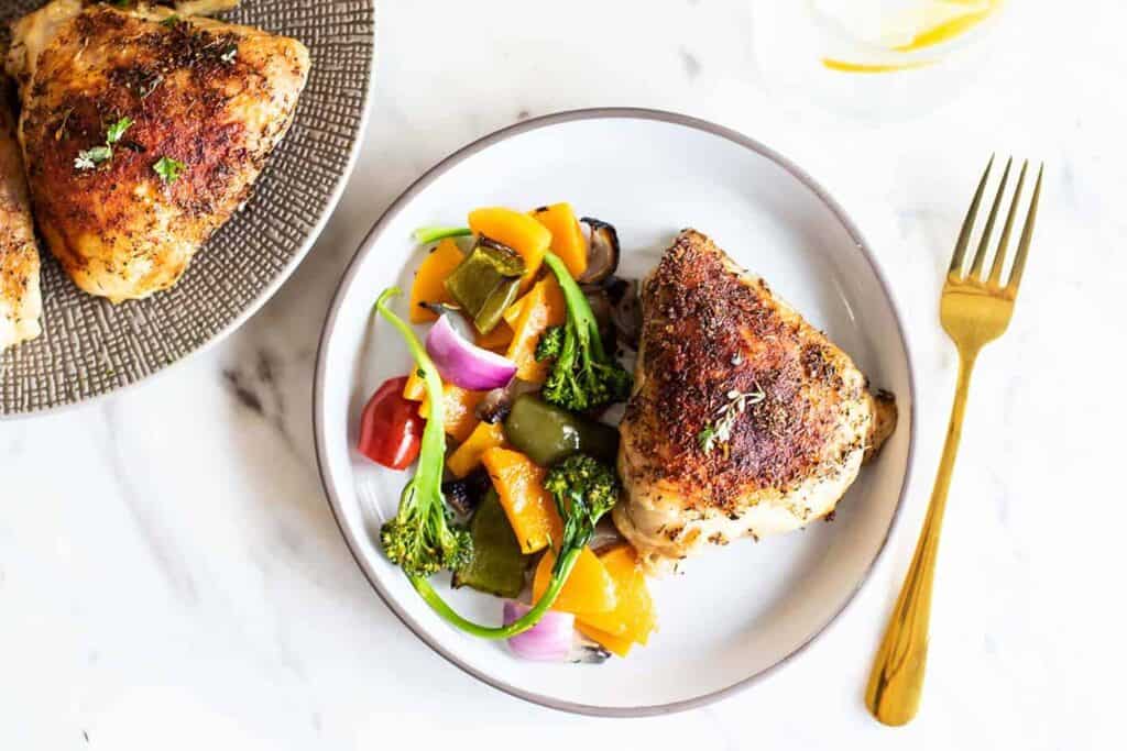 plating aesthetics chicken thighs calories