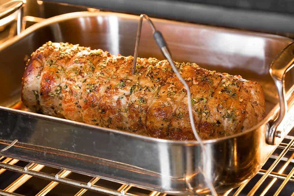 Roasting pork-loin in oven
