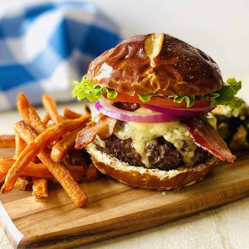 Serve those wagyu beef burgers with some crispy fries