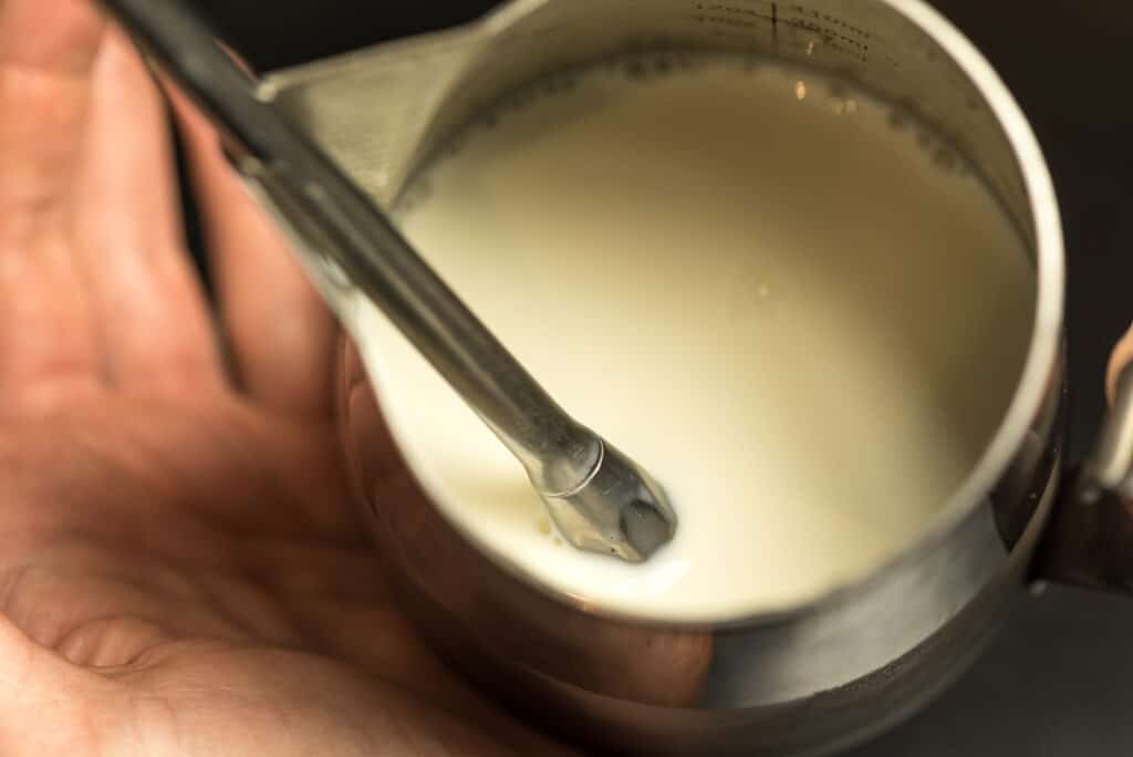 Grab your milk of choice and steam it to perfection: Hojicha Latte