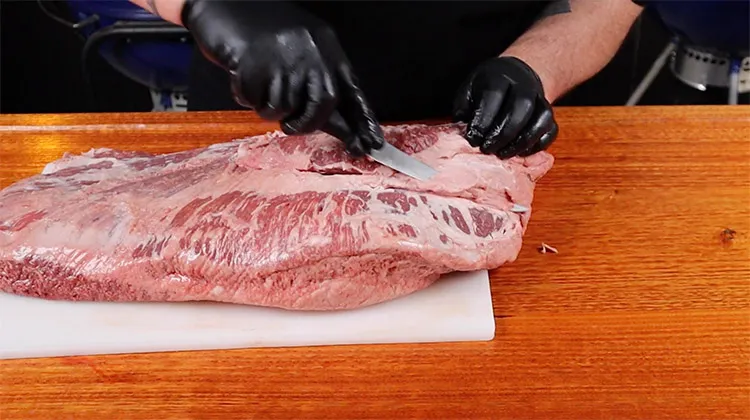 Step-by-step process for trimming a brisket
