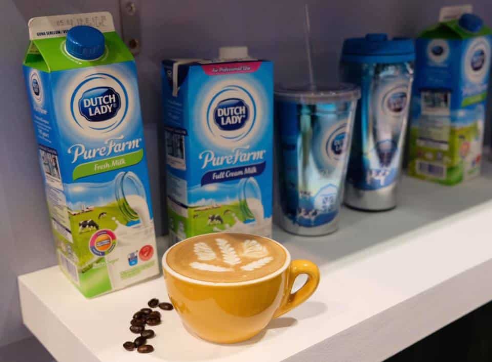 Fresh coffee and milk for coffee art