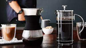 French press and pour over coffee brewing method