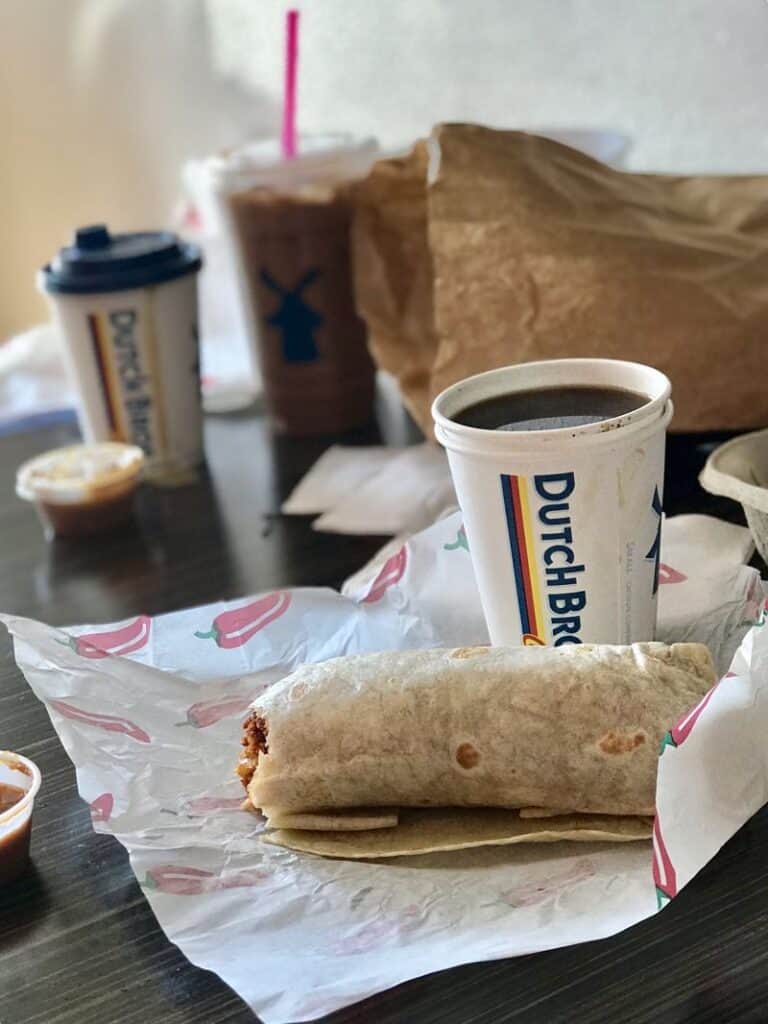 Dutch Bros drink with Breakfast