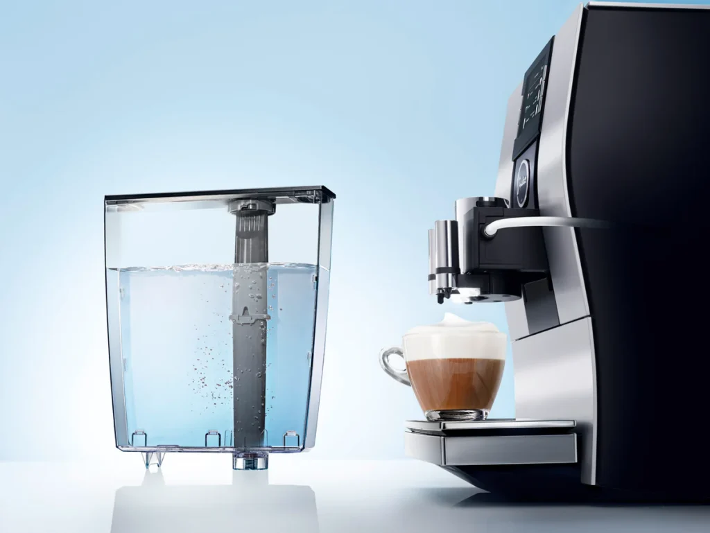 Coffee machine with a water filter