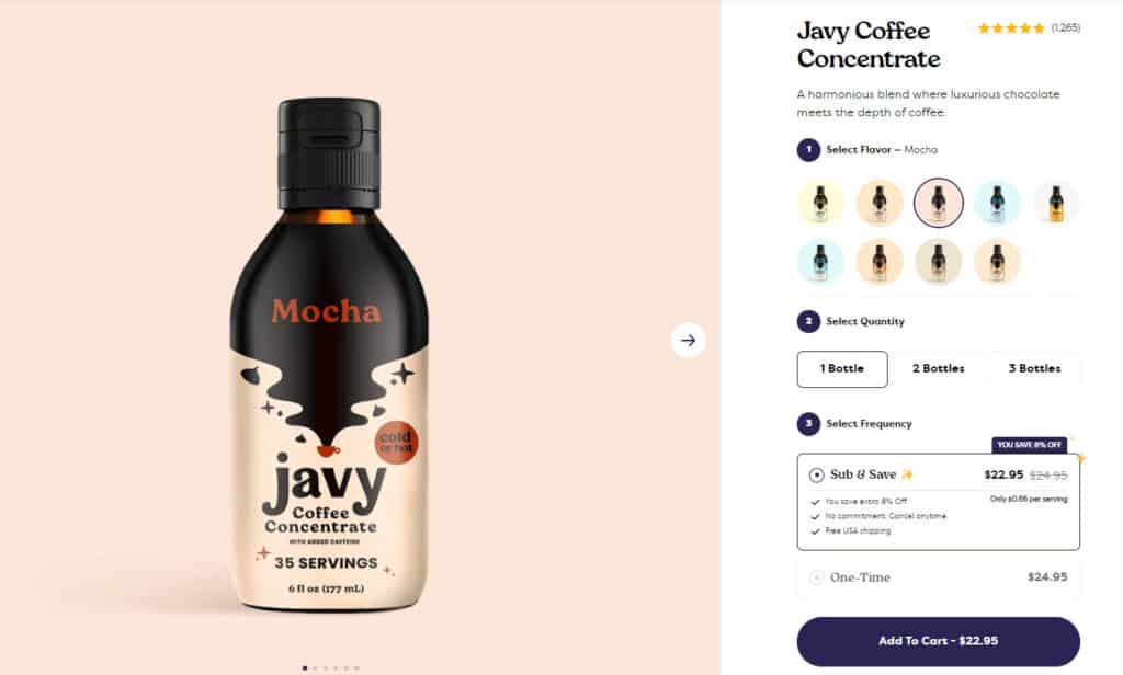 How Much Does Javy Coffee Mocha Concentrate Cost?