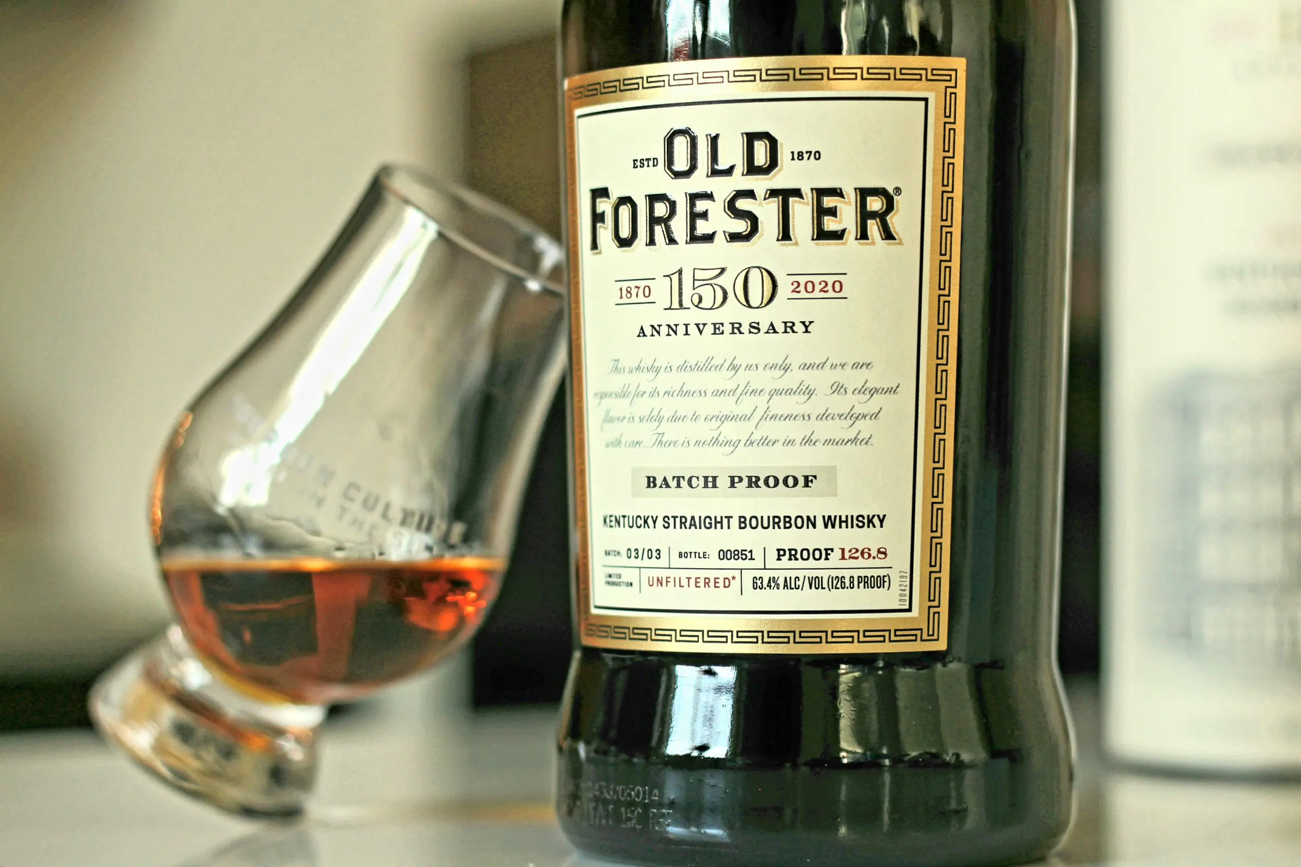 Old Forester 150th anniversary bourbon batch proof
