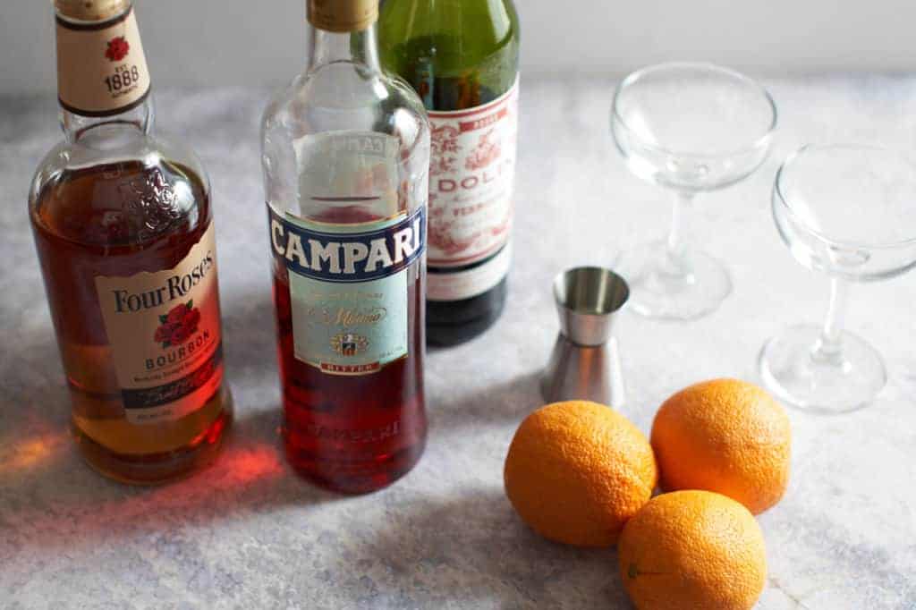 Bourbon with Campari